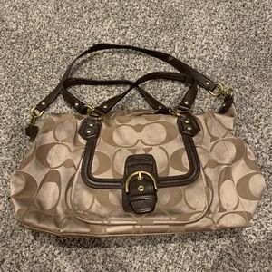 Gold coach handbag